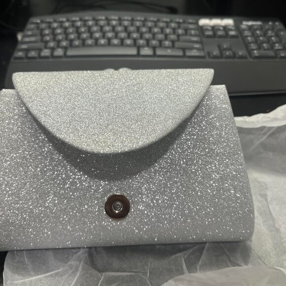 Neiman Marcus Glitter Sequin Evening Top-Handle Purse - Picture 4 of 6